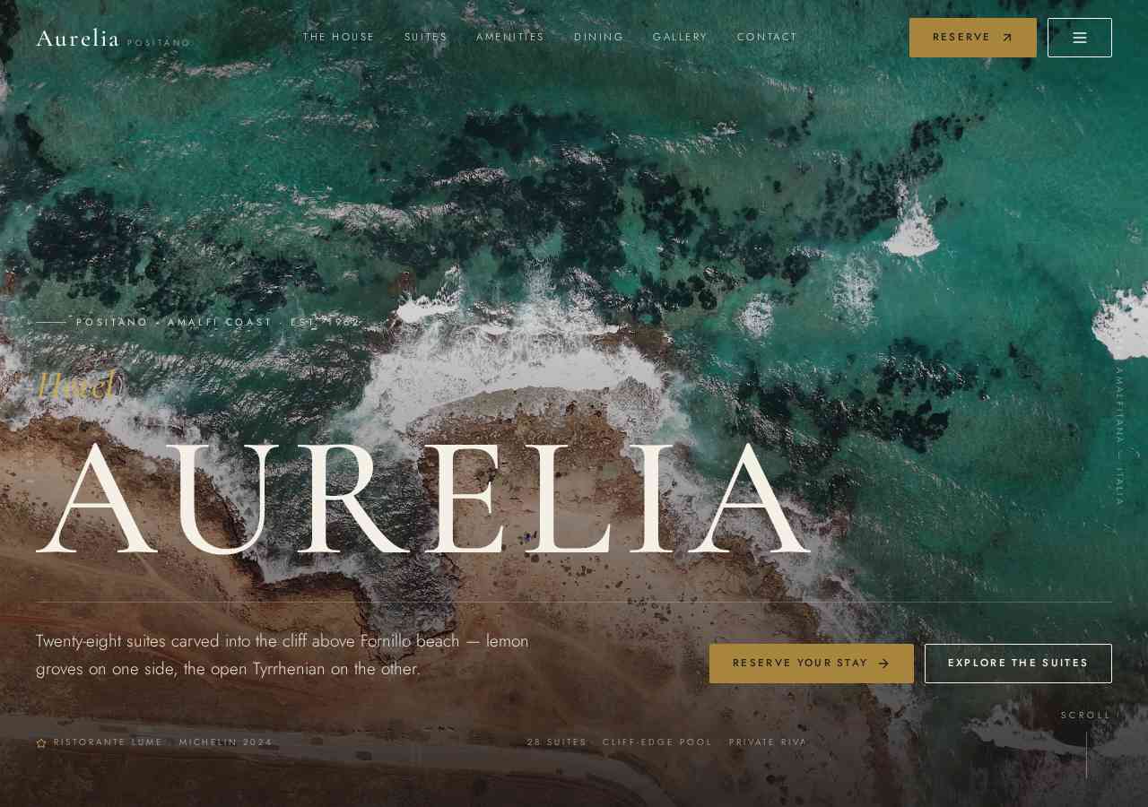 Hotel Aurelia — live site preview