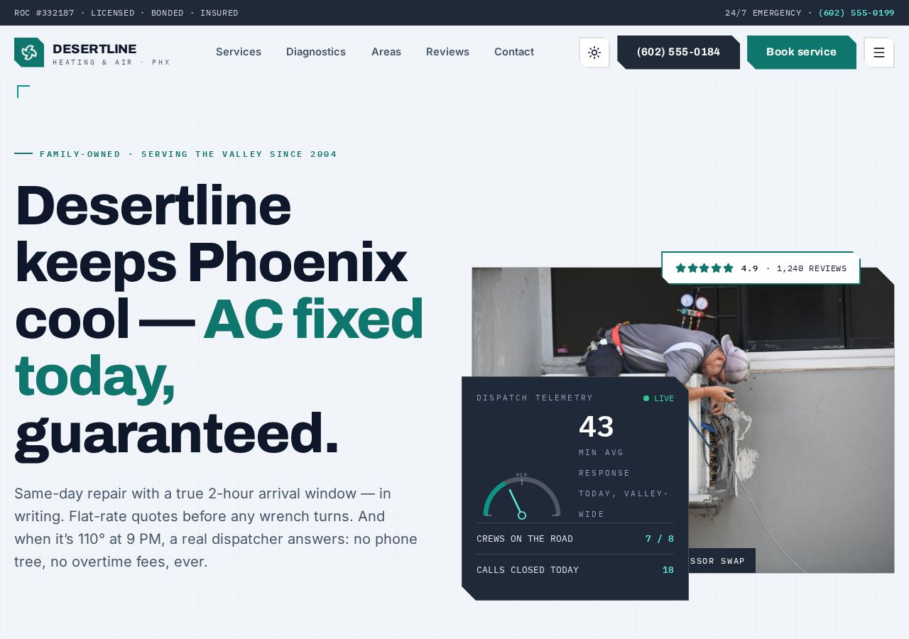 Desertline Heating & Air — live site preview