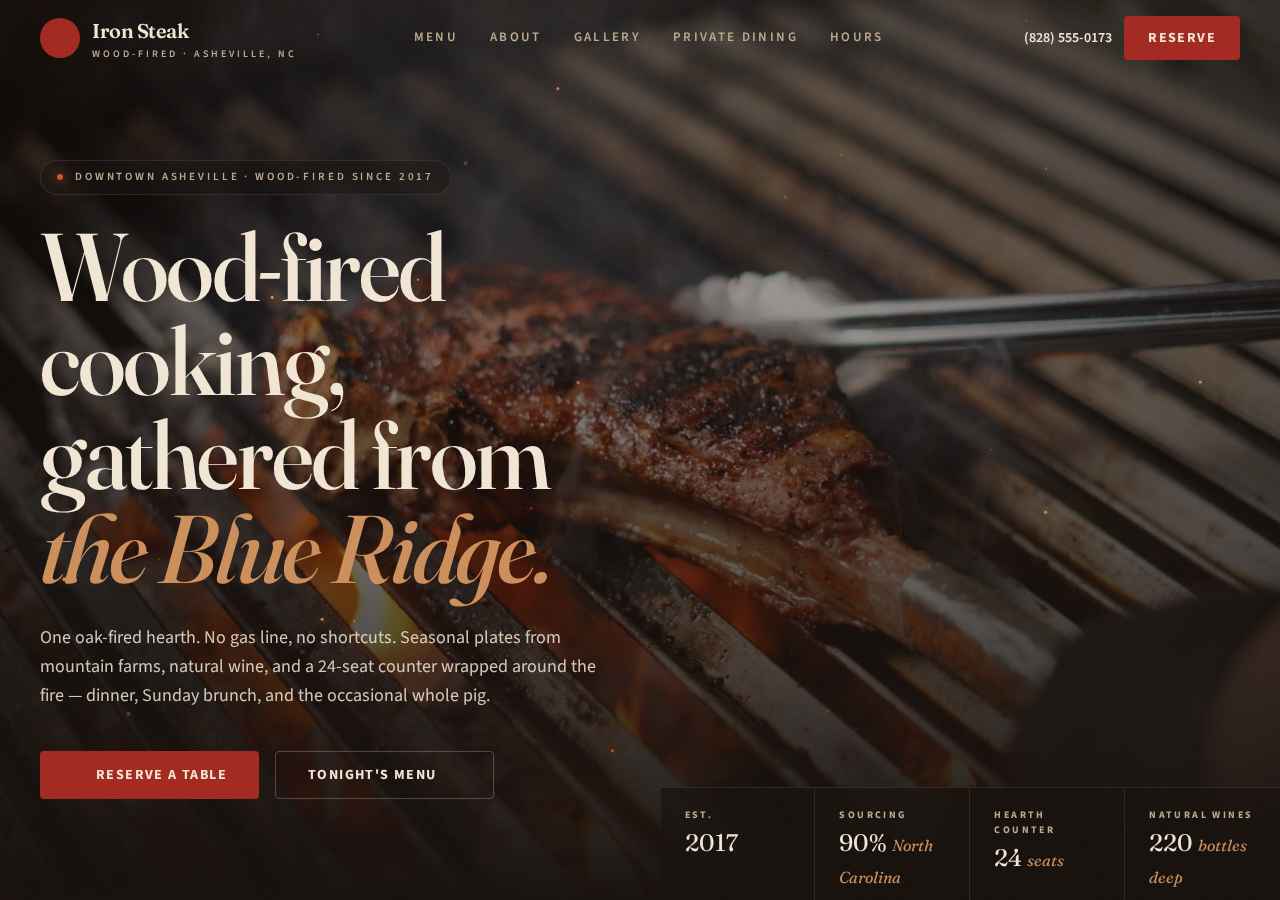 Iron Steak — live site preview