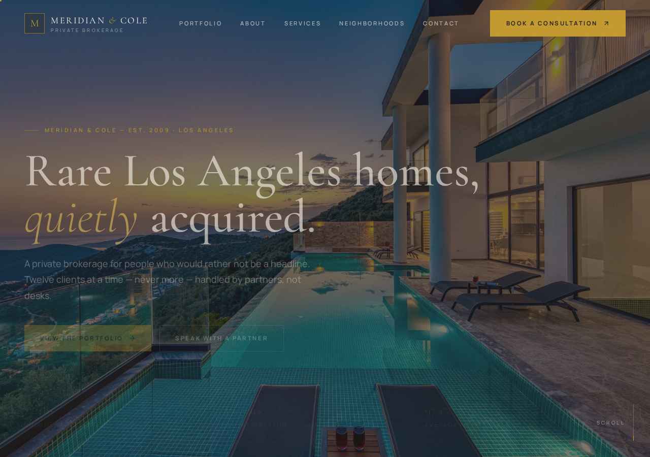 Meridian & Cole — live site preview