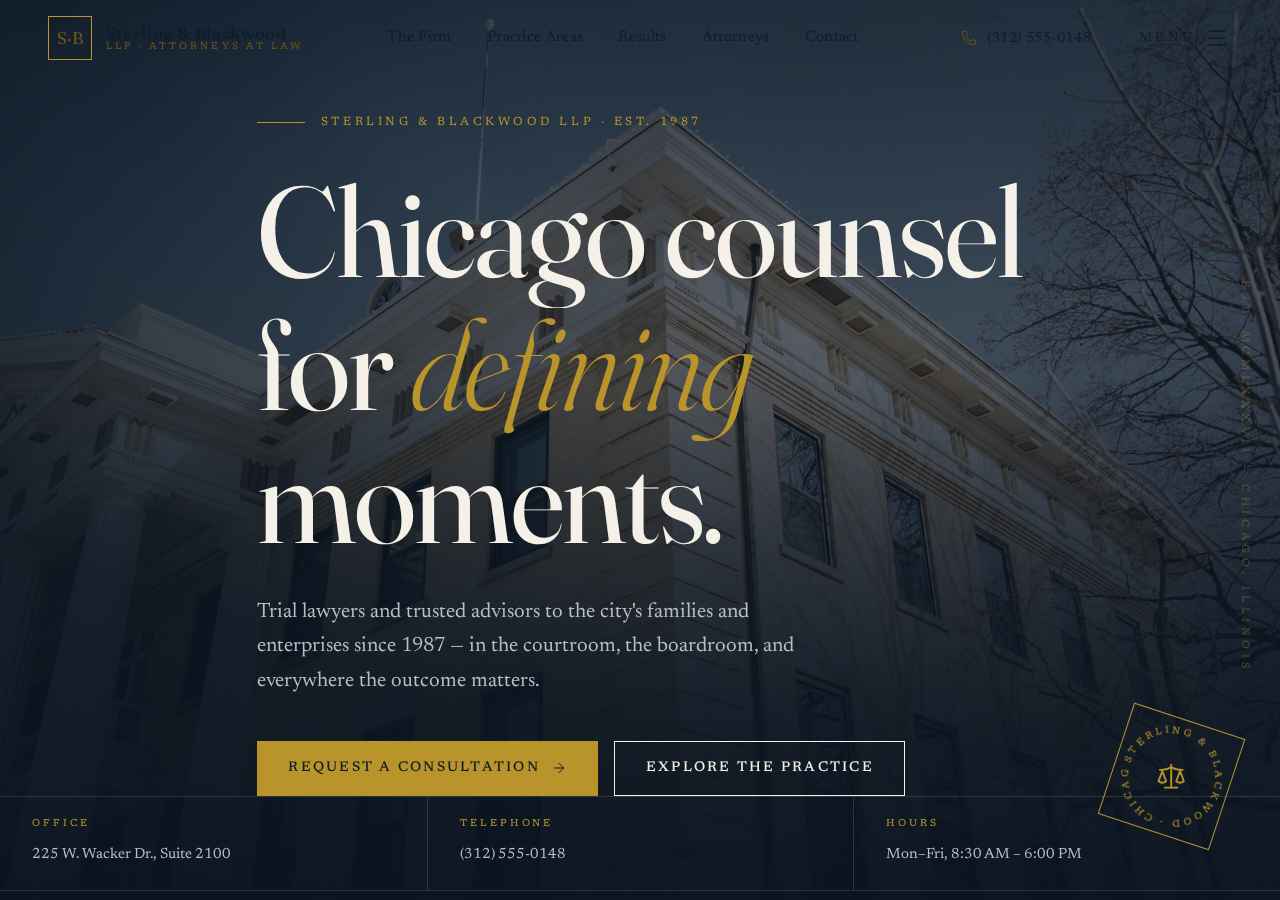 Sterling & Blackwood LLP — live site preview